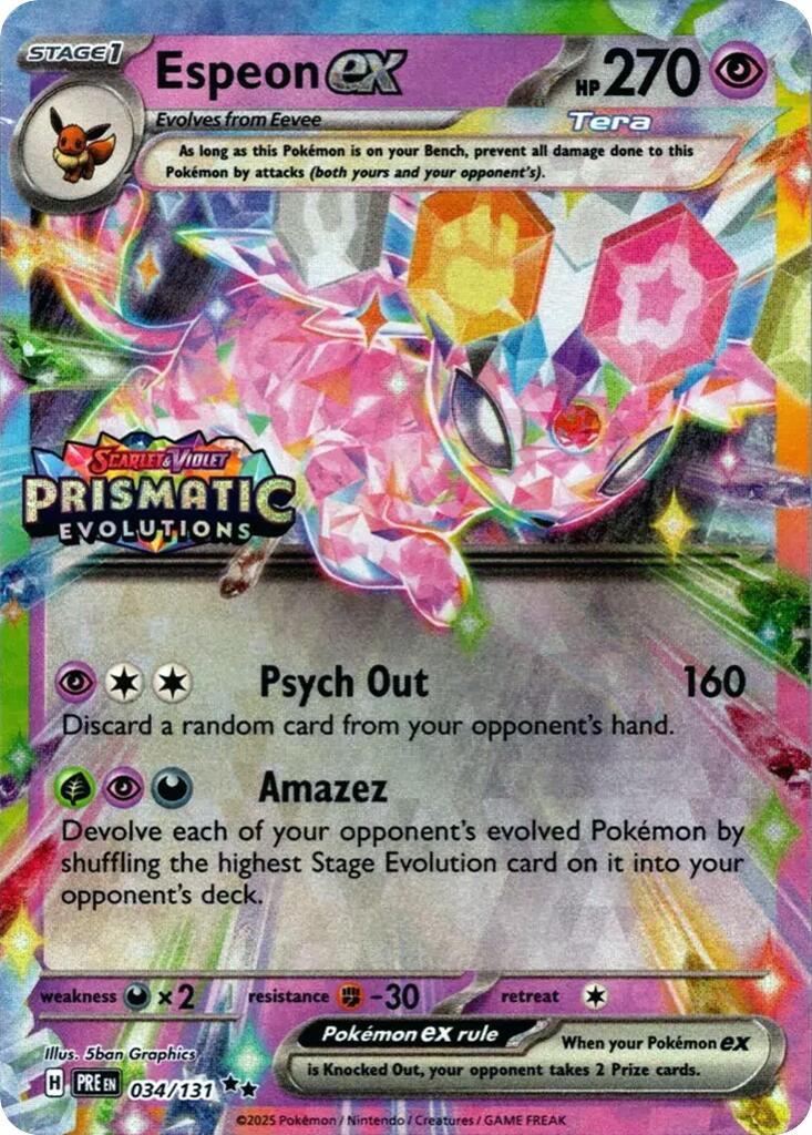Espeon ex - 034/131 (Prismatic Evolutions Stamp) [MCAP - 034/131]