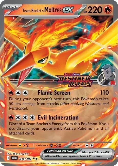 Team Rocket's Moltres ex - 31/182 (Destined Rivals Stamp) [MCAP - 031/182]