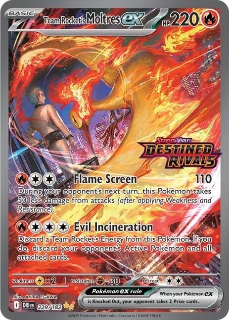 Team Rocket's Moltres ex - 229/182 (Destined Rivals Stamp) [MCAP - 229/182]